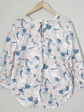 2/$30 Calson Printed Cotton Top Medium Pink Blue